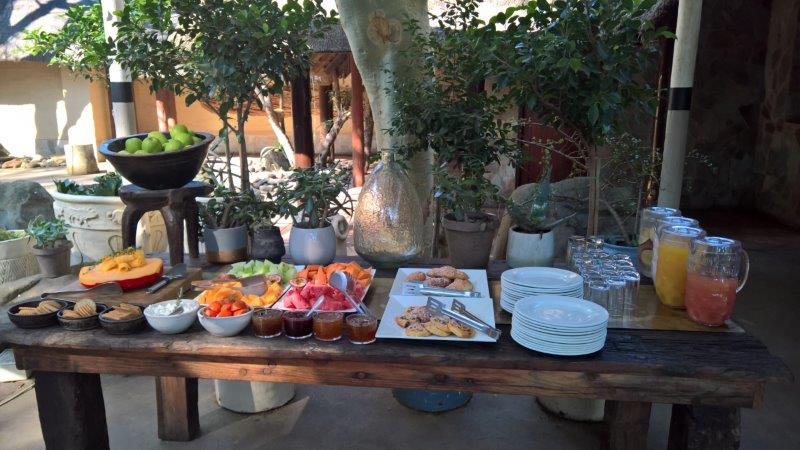 Part of breakfast buffet at safari lodge