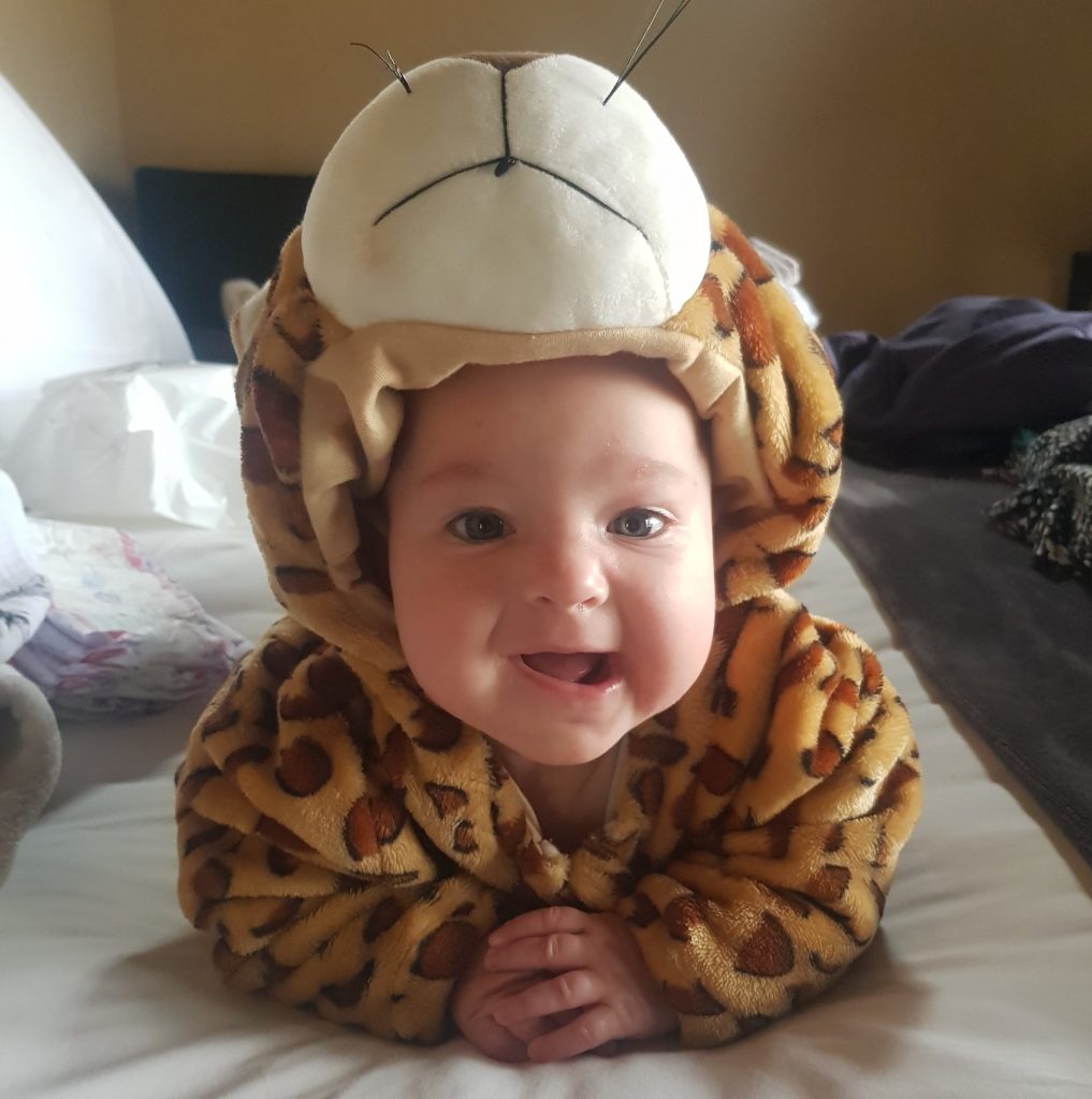 Baby in leopard costume