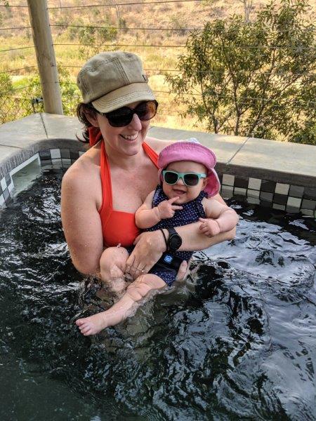 baby in plunge pool Fitzpatrick's at Jock Safari Lodge