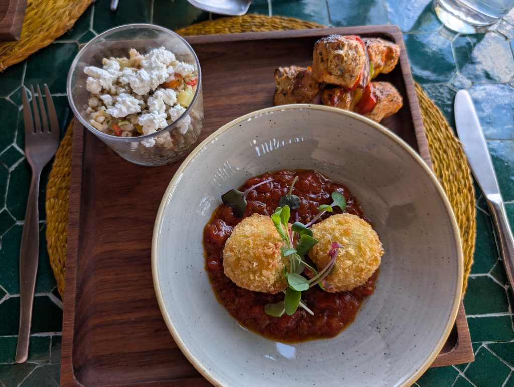 Arancini balls and salad Misava Safari Camp lunch