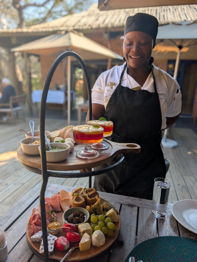 High tea style lunch served at Baobab Ridge
